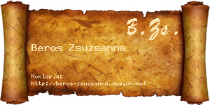 Beros Zsuzsanna névjegykártya